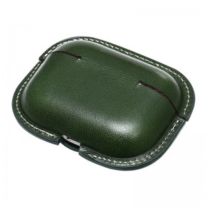 Uusi Apple Airpods Pro2 -suojakotelo, sotilaallinen vihreä väri, joka vastaa vasikananan integroitua suojakoteloa, Bluetooth -kuulokemikroferentialueiden kaatumiskestävänahkakotelo