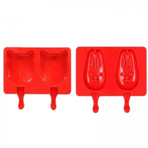 Jäätelömuotit Kitchet Gadget DIY -ruokaluokan silikoni Kids Ice Cream -lehden pidike helppo puhdistaa 2or3 ontelot Karton muoto