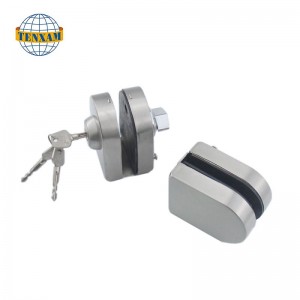 Kaupallinen kehyksetön lasi lasille kaksinkertainen keinu liukuanäppäimillä Ruostumattomasta teräksestä valmistettu turvapää lasi -oven lukko