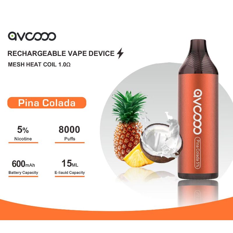 Avcooo ladattava vape -laite 8000 PUFFS