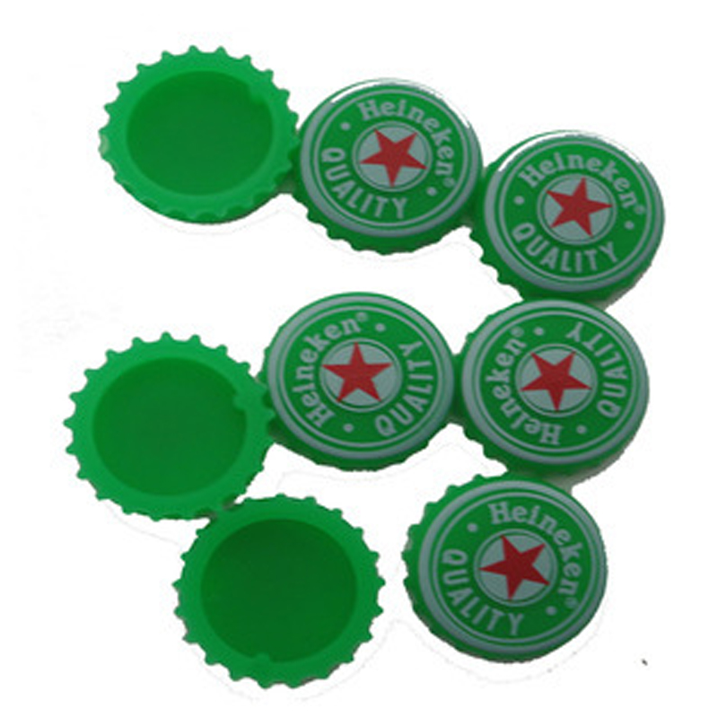 Mukautettu muotoilu Debosted Logo pyöreä silikoni olutpullo säästäjät Caps Universal Water Water Beer Saver uudelleenkäytettävä korkki silikonipullokorkki silikoni olutpullosaapit soodavesipullojen säästäjä kruunukiipit viinikorkki