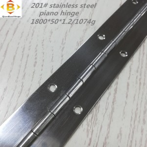 Vakiokoko pitkä sarana 201#72 \'\'*2 ruostumattomasta teräksestä valmistettu piano -saranan jatkuva soutukaappi piano -sarana