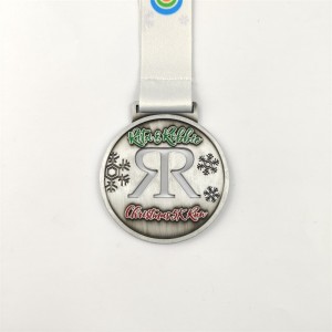 Kultahopea- ja pronssimitalit Mukautetut mitalit lahja jouluksi