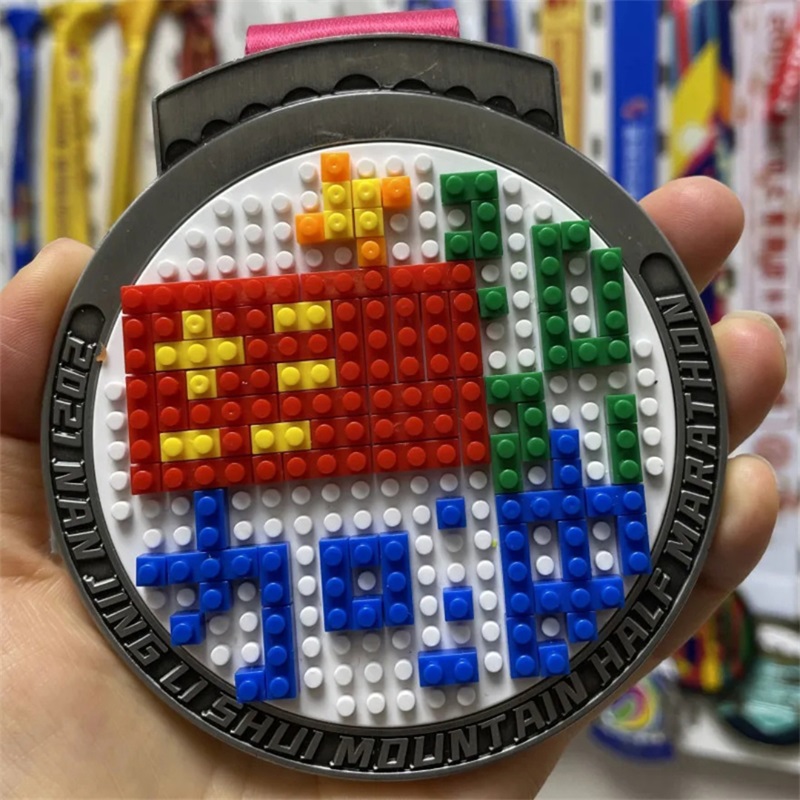 Maratonimitali räätälöity kilpailumitali hauska Lego -mitalit urheilumitalit