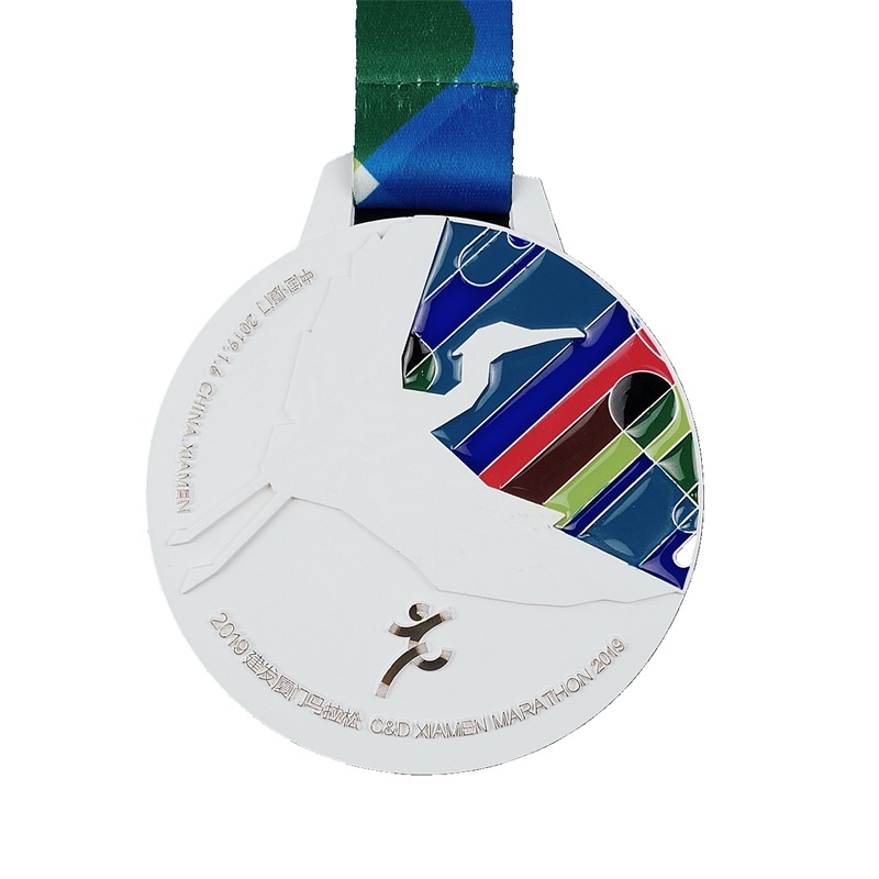 3D Gold Metal Award -maraton juokseva urheilumitali värisuihke -mitali UV -tulostusmitalit