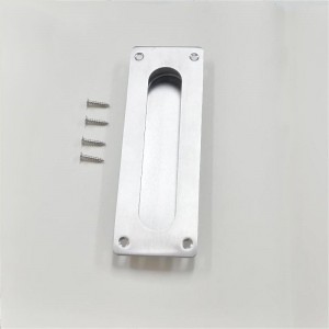 7,09 tuuman upotetut sormen huuhtelun vetävät taskuoven kaapin oven, liukuvannavetan ovenkahvan, harjattu ruostumaton teräs suorakaiteen muotoinen ovi vetää laitteistot