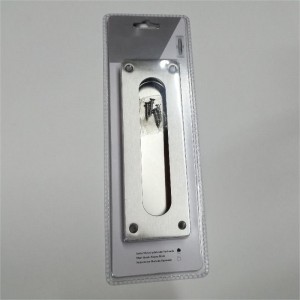 7,09 tuuman upotetut sormen huuhtelun vetävät taskuoven kaapin oven, liukuvannavetan ovenkahvan, harjattu ruostumaton teräs suorakaiteen muotoinen ovi vetää laitteistot