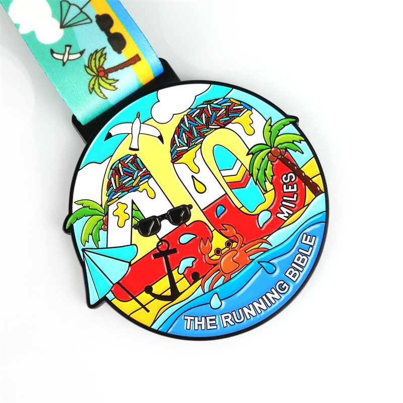 Räätälöity logonauhalla tyhjillä kultahopeamitalilla mukautettu metalli urheilu Brasilian vihreä pyöreä maratonmitali