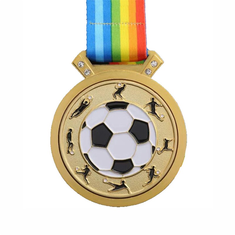 Gag Design Metal 3D Logo Football Race Sports Gold Award -mitalit Tehtaan räätälöity mitalinauhalla
