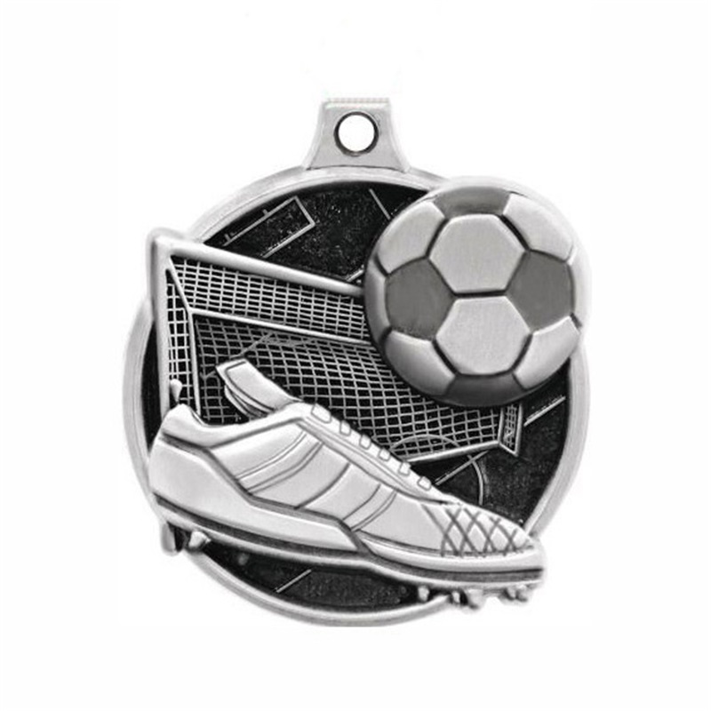 OEM -valmistus Custom Football Gold 3D -mitalit Jalkapallokilpailu juokseva metallimaraton -urheilumitalinauhalla
