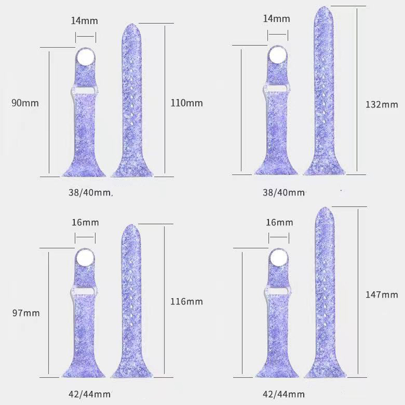 Glitter -silikonirannekoru silikonihihnakellonauha