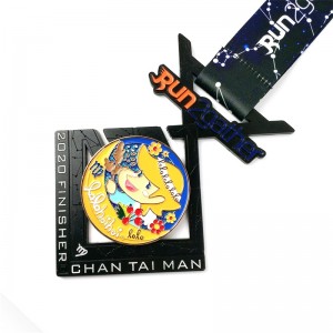 Gag tukkumyynti räätälöity logosuunnittelu metalliseos juoksevan maratonin urheilukuntamitali