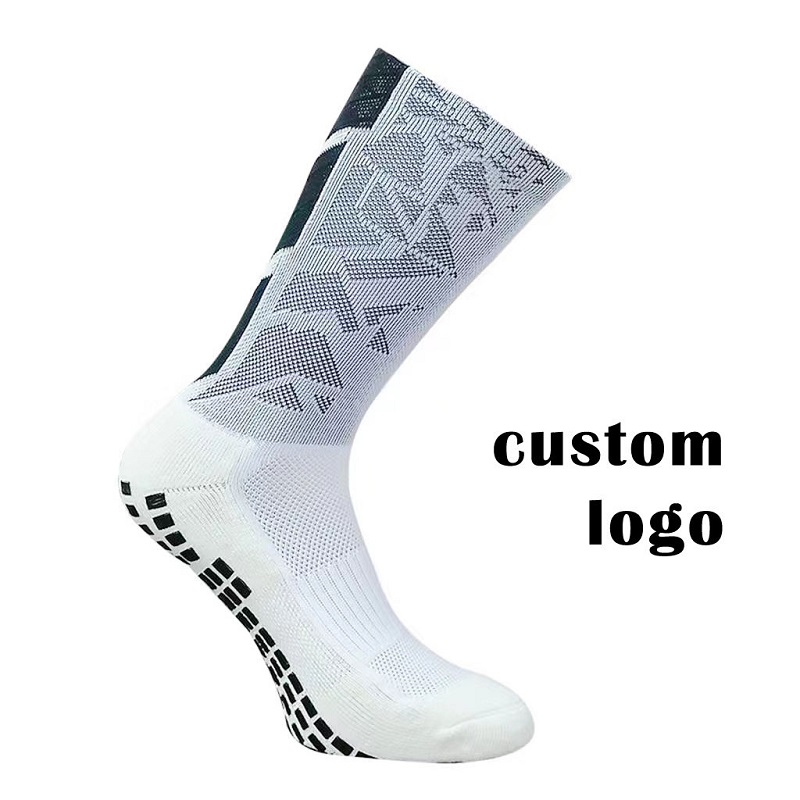 Mukautetut mallit Grip Socks Professional Athletic Mid Casf Crew Football Sport Soccer Anti Slip Grip Sukat