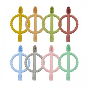 BPA -ilmainen pehmeä turvallinen hammasharja pureskella lelut hammasharja vauvan silikoni -hampaat