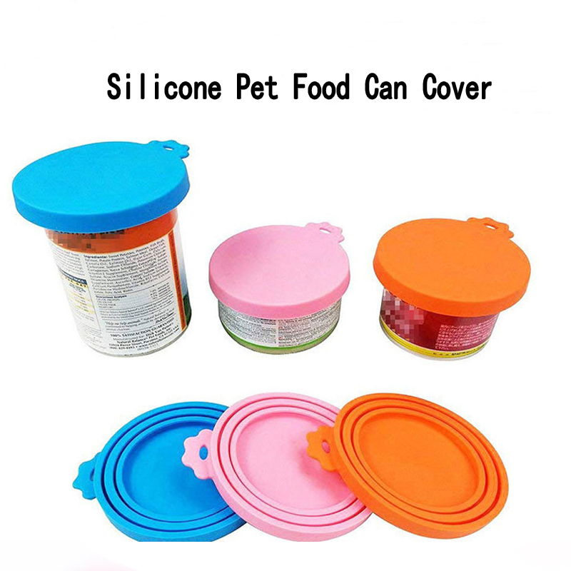 Silikoniruokapurkkien kannet, yleiset BPA -ilmaiset silikonipurkkien kannet koiran ja kissan ruoan, lemmikkieläinten suojelun kansi, yksi purkin kansi sopii useimpiin vakiokokoisiin koiran ja kissan ruokaan