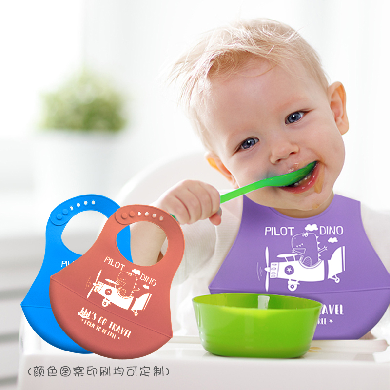 Vauvan silikoni -ruokalappu, silikoni vauvan ruokalappu pojille ja tytöille, säädettävät pehmeät vedenpitävät ruokalautit, silikoni -ruokinta