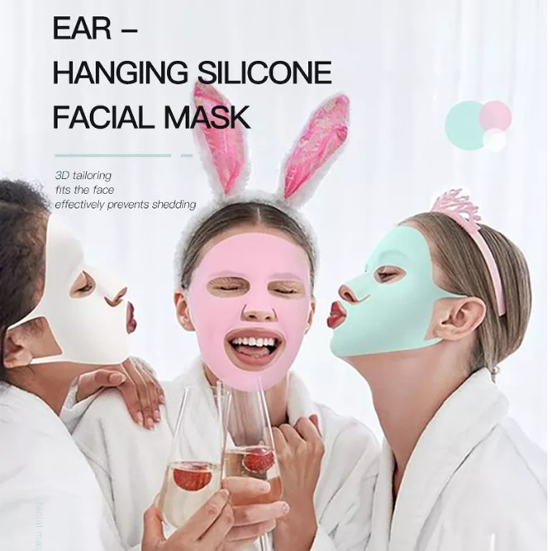 Uudelleenkäytettävä silikonimaskinaamio peitä silikonin ihonnaamio uudelleenkäytettävä kosteuttavat kasvojen silikoni-naamion anti-esto-naamion kasvohoitotyökalut