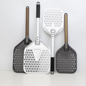 Irrotettava alumiinikahva anodisoitu 8 tuuman 10 tuuman rei\'itetty alumiinipizzakuoripizza -lapio pizza lastalla pizza -melauuni -tarvikkeet