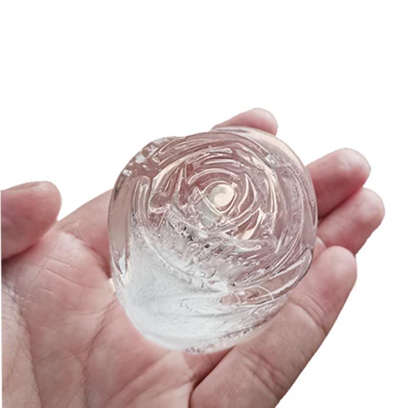 Silikoni 3D Rose Ice Mold Suuri Ice Cube Tray, Tekee 4 Söpö Kukka muotoinen Jää, Silikoni Kumi Fun Suuri Jääpallo Maker Cocktail Mehu Viski Bourbon Pakastin, Astianpesukone Tallelokero, kolme väriä