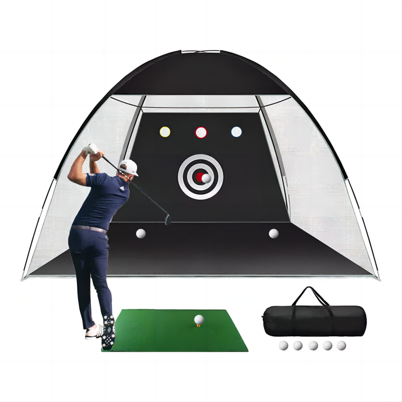 Ulkoiluharjoittelu Golf lyö verkkoverkkoja harjoittelua matolla