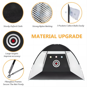 Ulkoiluharjoittelu Golf lyö verkkoverkkoja harjoittelua matolla