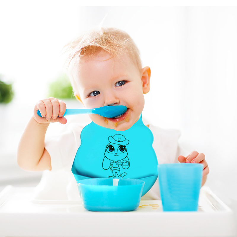 Vauvan ruokalappu, silikoni -lapset \\\\\\\\\\\\\\ drool -ruokalappuja helppo puhdistaa lapset, jotka ruokkivat välipaloja pudonnut keräyspussi, pehmeä silikoni säädettävä
