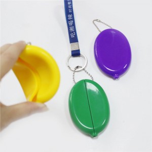 Silikoni -soikea kolikoiden kukkaroläkki, miesten/womenin laukku ketjulla, elintarvikelaatuinen silikonipussi, ympäristöystävällinen ja vedenpitävä