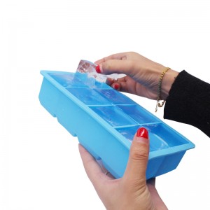 Helppo vapauta silikoni ja joustava 8 suurta jääkuutioaluksia, sertifioitua raaka -ainetta, BPA -ilmaista, hitaasti sulavia jääkuutioita viskiä, ​​cocktaileja ja mehuja, helppo puhdistaa