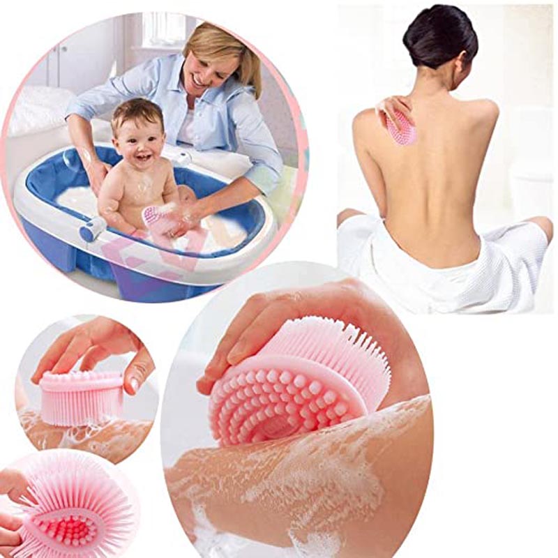 Silikoni kehon pesuraaja lafah kuorittava vartalon kylpyharja -harja herkälle lapsillenaiset kaikki iho