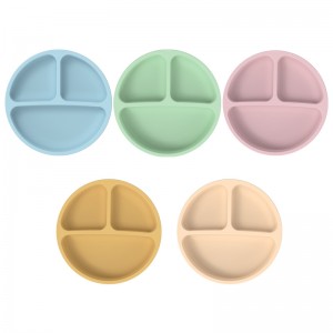 Silikonilaisten illallislevy -imukuppi integroitu lokeroitu silikoni -illallislevy