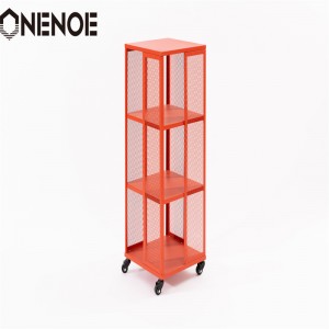 Onenoe Home Modern Furniture Metal Irrotettavat hyllyt-arkistokaapin kirjahyllyn kaapin kiinteän rungon järjestäjän säilytyskaappi 3-tason kanssa