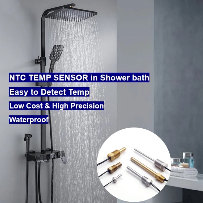 NTC -termistorilämpötila -anturi digitaalisessa kylvyn suihkussa