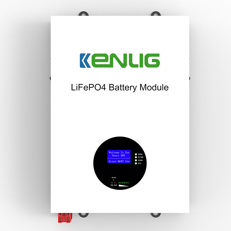 Kenlig LifePo4 Litium -akku 6000 CYCLES BMS -järjestelmän seinälle asennettu akku LCD -näyttö 48V/51.2V 100AH ​​150AH 200AH POWERWALL