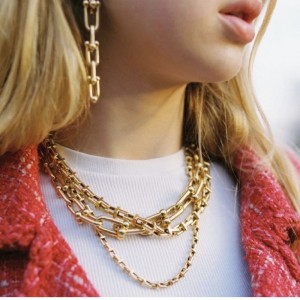 Paksu ketjun kaulakoru Naisten Eurooppa ja Yhdysvallat Ins Light Luxury Niche Horseshoe Solkle -kaulusketju