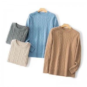 Miesten pyöreä kaulakaapeli Kukka Lämmin seitsemänneulan paksuuntunut villapaita