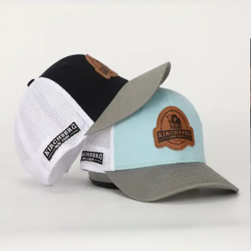 OEM Custom korkealaatuinennahkainen laastari logo Snap Back Gorras -korkit, Aplique Cotton 112 Pre Curved Trucker Hatut