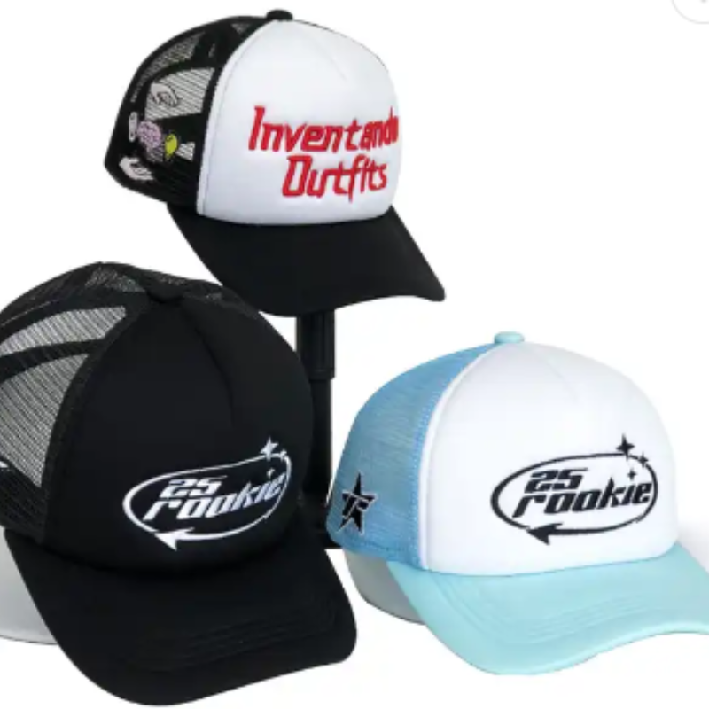 5 Paneelin räätälöity 3D -kirjontatulostettu tulostuslogo brodeerattu brodeid foam Puff Print Trucker Hatut Mesh Caps Hat Sport Cap