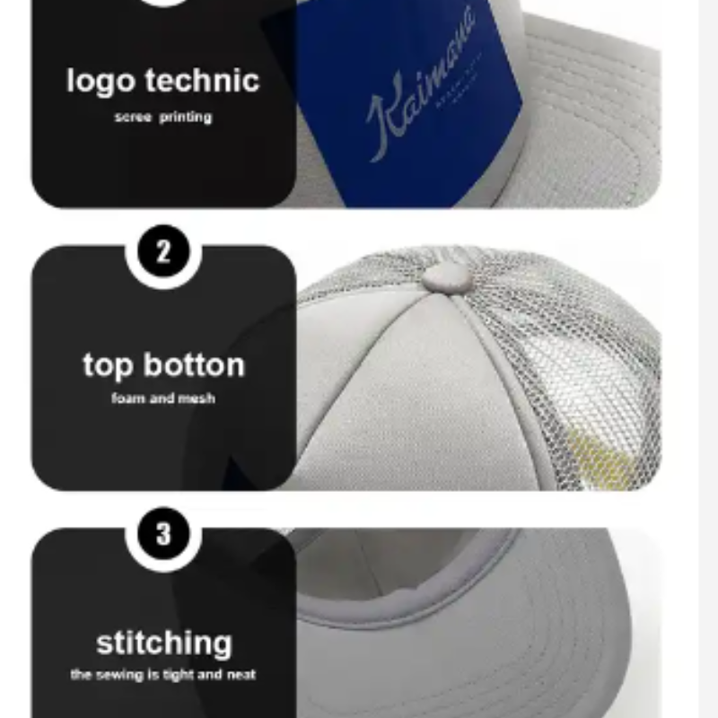 5 Paneelin räätälöity 3D -kirjontatulostettu tulostuslogo brodeerattu brodeid foam Puff Print Trucker Hatut Mesh Caps Hat Sport Cap