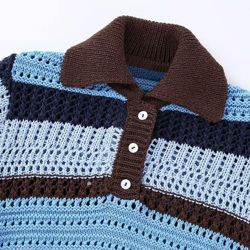 Naiset kevään kesän muoti Jacquard meshneulottu villapaita