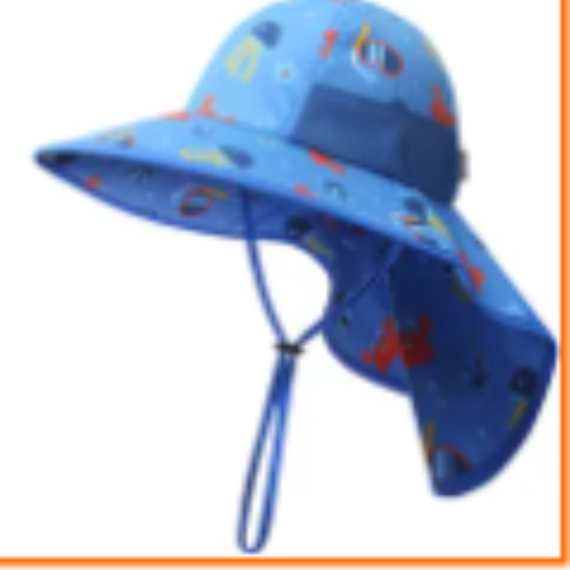 Räätälöity puuvilla Beach Sun Hat Kids Summer Shiel