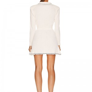 2023 Neulevalmistajan syksyn talvi -suunnittelu V-kaula pitkähihainenneulottu ylellinennaisten villapaita mekko