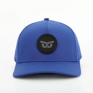 Uusi muoti räätälöity PVC Patch Logo 5 Paneeli Vedenpitävä polyesteri Sport Golf Hat, Laser Cut -rei\'itetty isä Gorras, Köysi Baseball Cap