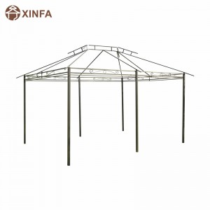 10 \\\\ \'x 13 \\\\\' ulkona pehmeä yläosa huvimaja pergola verhoilla, 2-tason teräsrunko patio, salvia harmaa