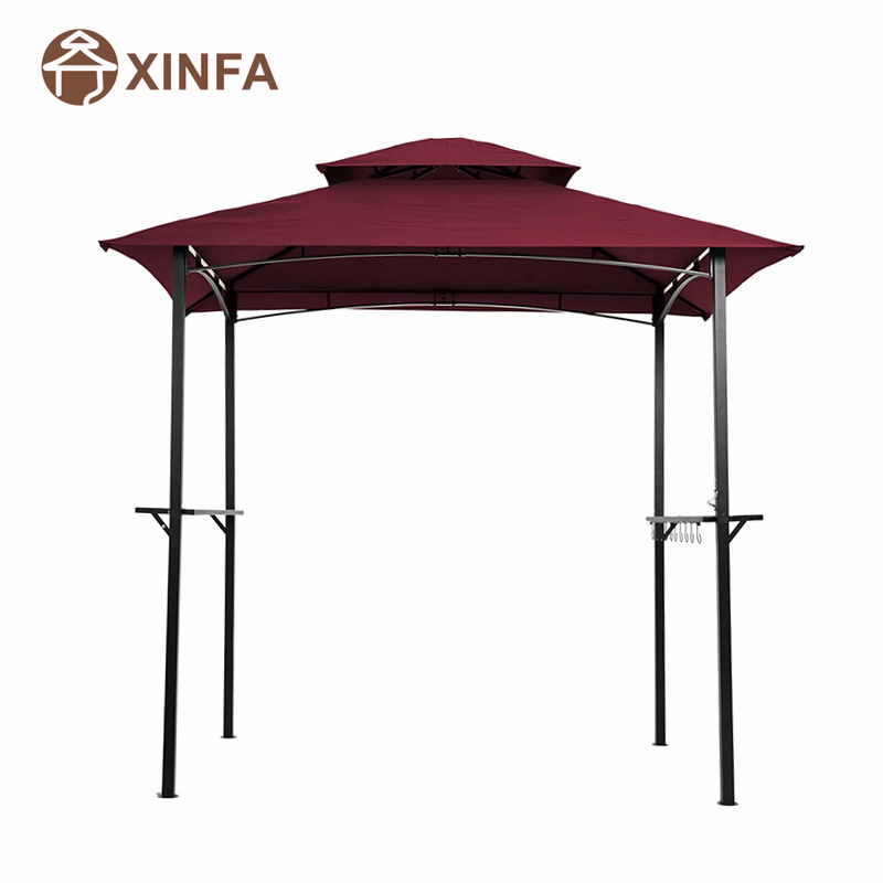 8 \\ 'x 5 \\' Canopy Top Grill Gazebo Outdoor Patio Grilli Gazeban turvakoti tukevalla teräskehyksellä, punainen