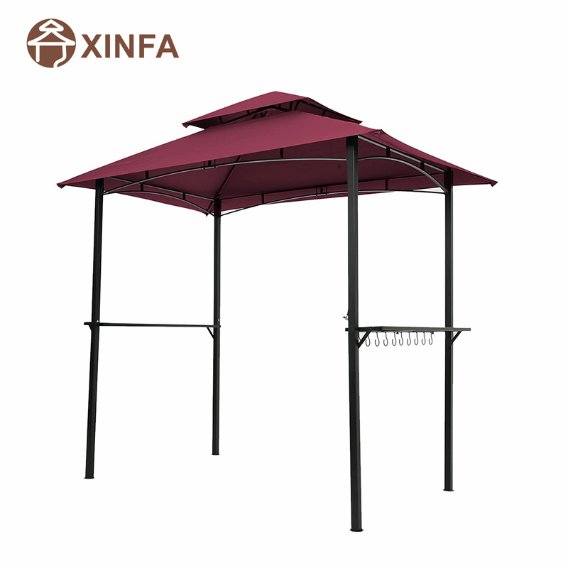 8 \\ 'x 5 \\' Canopy Top Grill Gazebo Outdoor Patio Grilli Gazeban turvakoti tukevalla teräskehyksellä, punainen