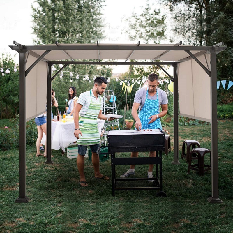 10 \\ 'x 10 \\' ulkona pergola, patio huonekalujen sävyrakenne, ulkona teräs pergola huvimaja sisäänvedettävällä katosvärillä