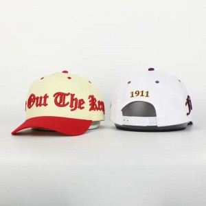 Mukautettu korkealaatuinen 5 paneeli kaareva reunan puuvillan baseball -lippia