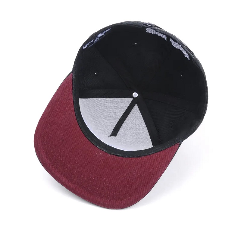 Tukkumyynti katutanssi hip hop flat bill räätälöity hatut kirjonta musta snapback