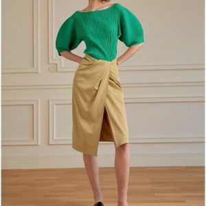 Ranskalainen loma-tyylinen laskostettu slit shrenaiset 2023 uusi all-otteluhame