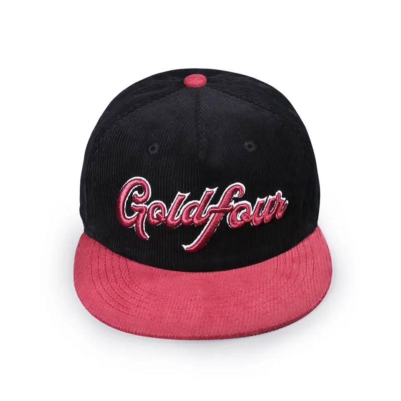 Mukautettu kirjontajohto 5 Paneeliköyden jäsentämätön Snapback Cord hat -hattu miehille